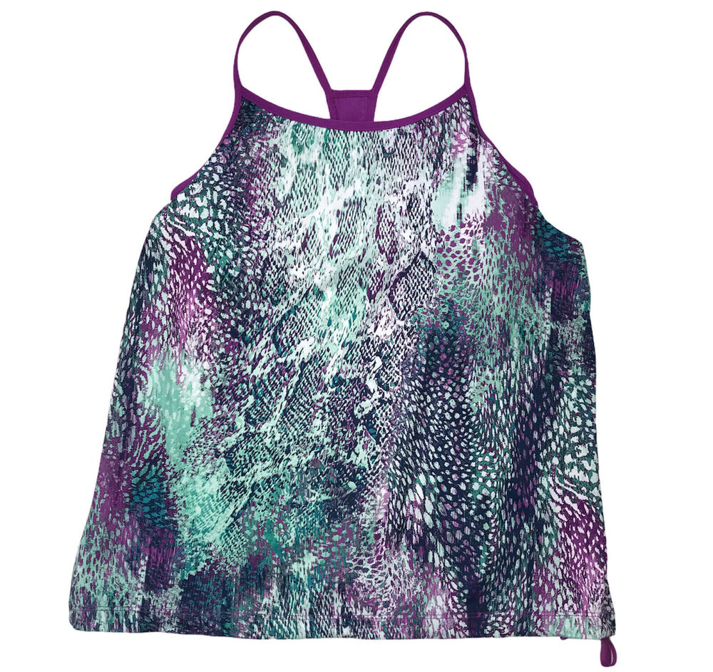 Fabletics Women's Norwalk Tank Racerback Bra Tank Combo Snakeskin Animal Print